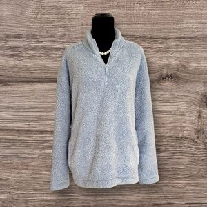 Lands’ End Oversized Fleece Quarter Zip Pullover